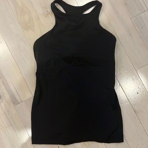 Black high neck lululemon tank top with built in bra